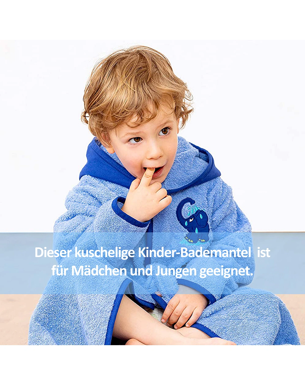 Bademantel ELEFANT in blau
