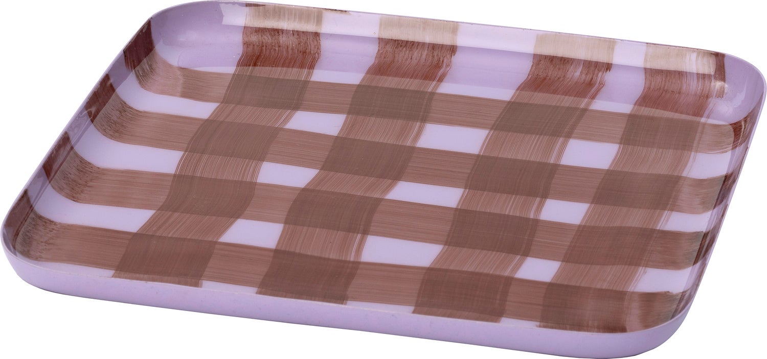 Intratuin decoratiebord Deem roze / bruin 18,5 x 18,5 x 1 cm