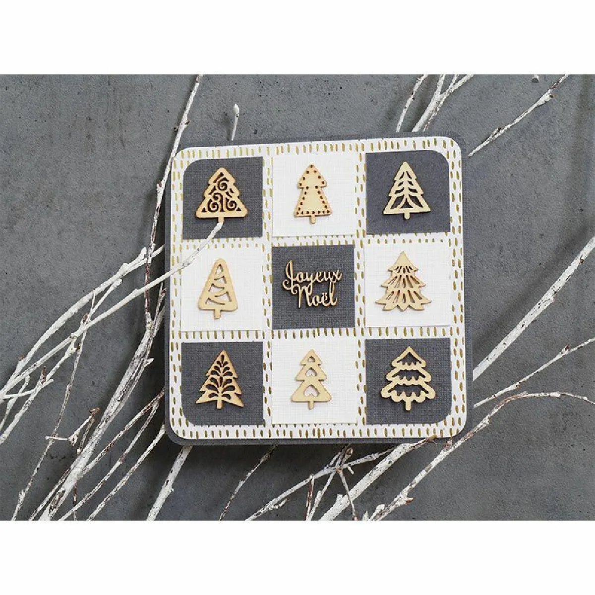 Artemio Mini décorations sapins en bois