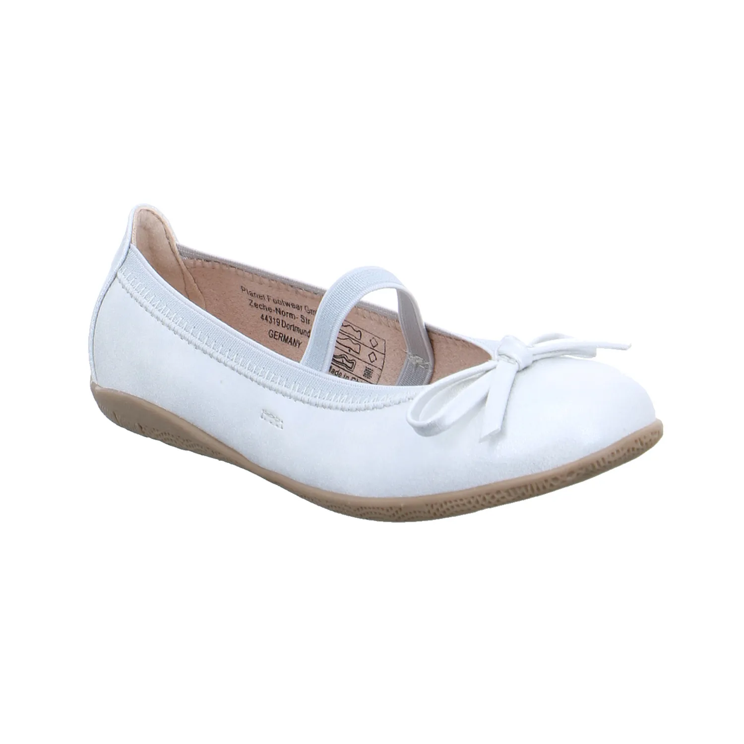 INDIGO Mädchen-Ballerina Weiss Lederimitat  Festlicher Sommerschuh