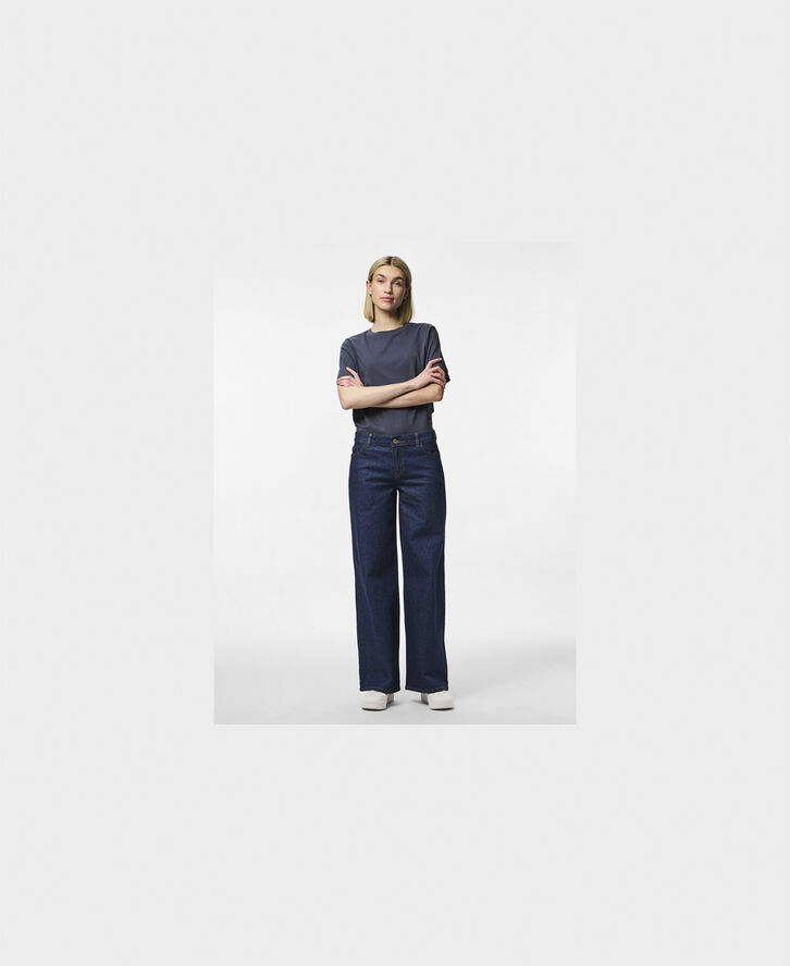 Pieces PCSELMA LW WIDE JEANS RINSE NOOS BC Dark blue denim/rinse