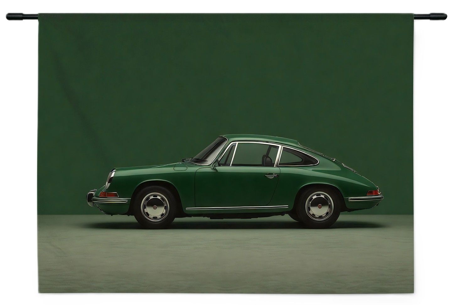 Wandkleed Green Porsche