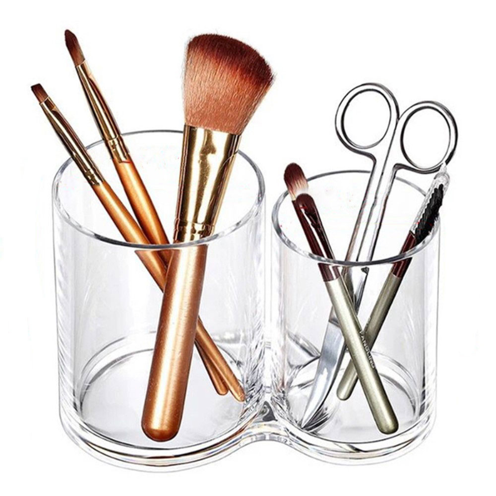 (Ø8cm / Ø6cm) Acryl Beauty Make Up Organizer Aufbewahrungsbox mit Deckel - Transparent