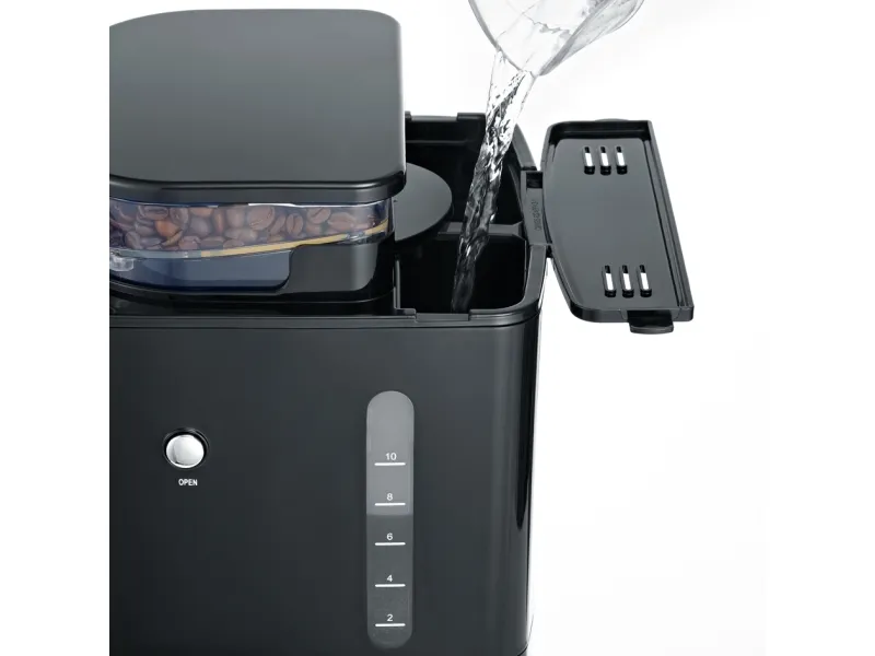 SEVERIN KA 4810 - Kaffemaskine - 10 kopper - rustfrit stål/sort