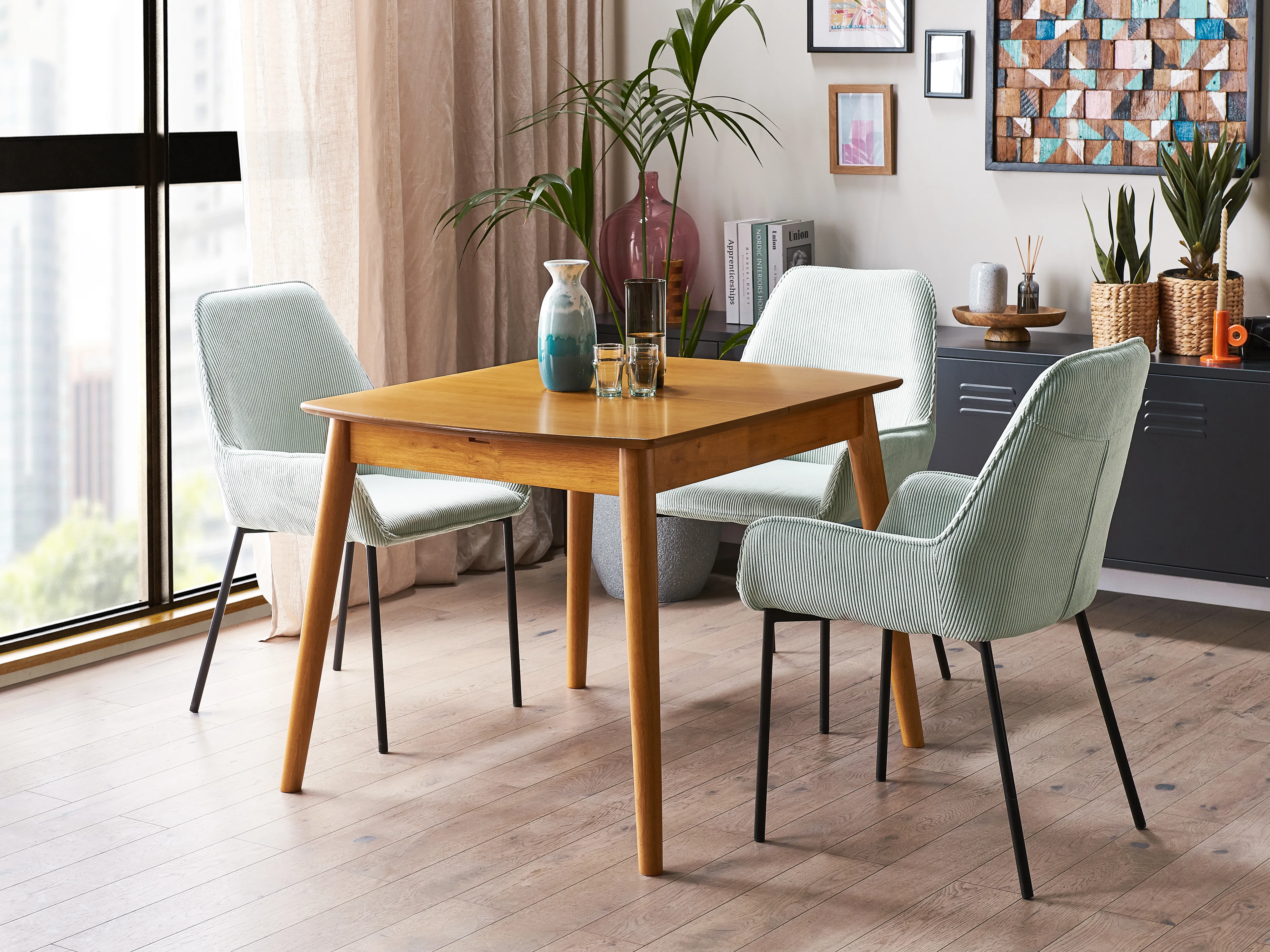 Eettafel uitschuifbaar TOMS Lichtbruin 80 cm 100/130 cm