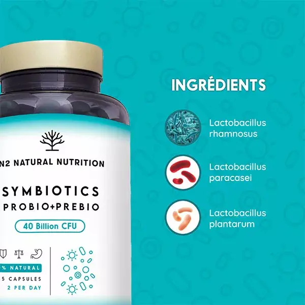 N2 Nutrição Natural Probióticos e Prebióticos 45 cápsulas