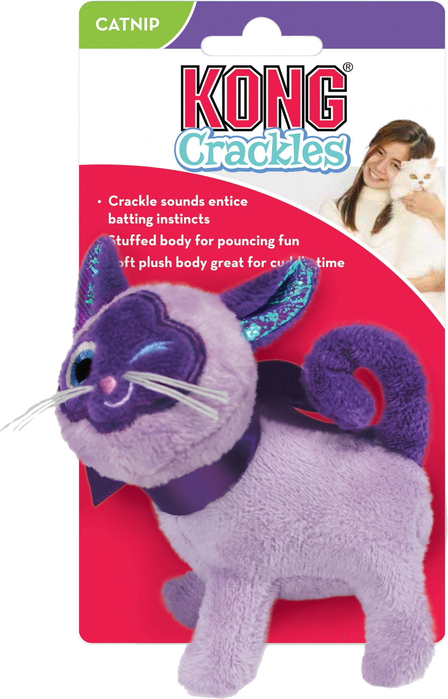 Kong kattenspeelgoed Crackles Winkz kat paars 10,8 x 6 x 18 cm