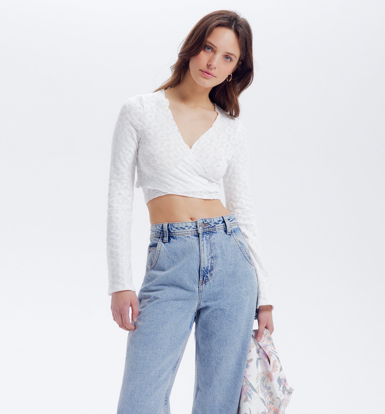 Boléro en coton ajouré Femme - Beige