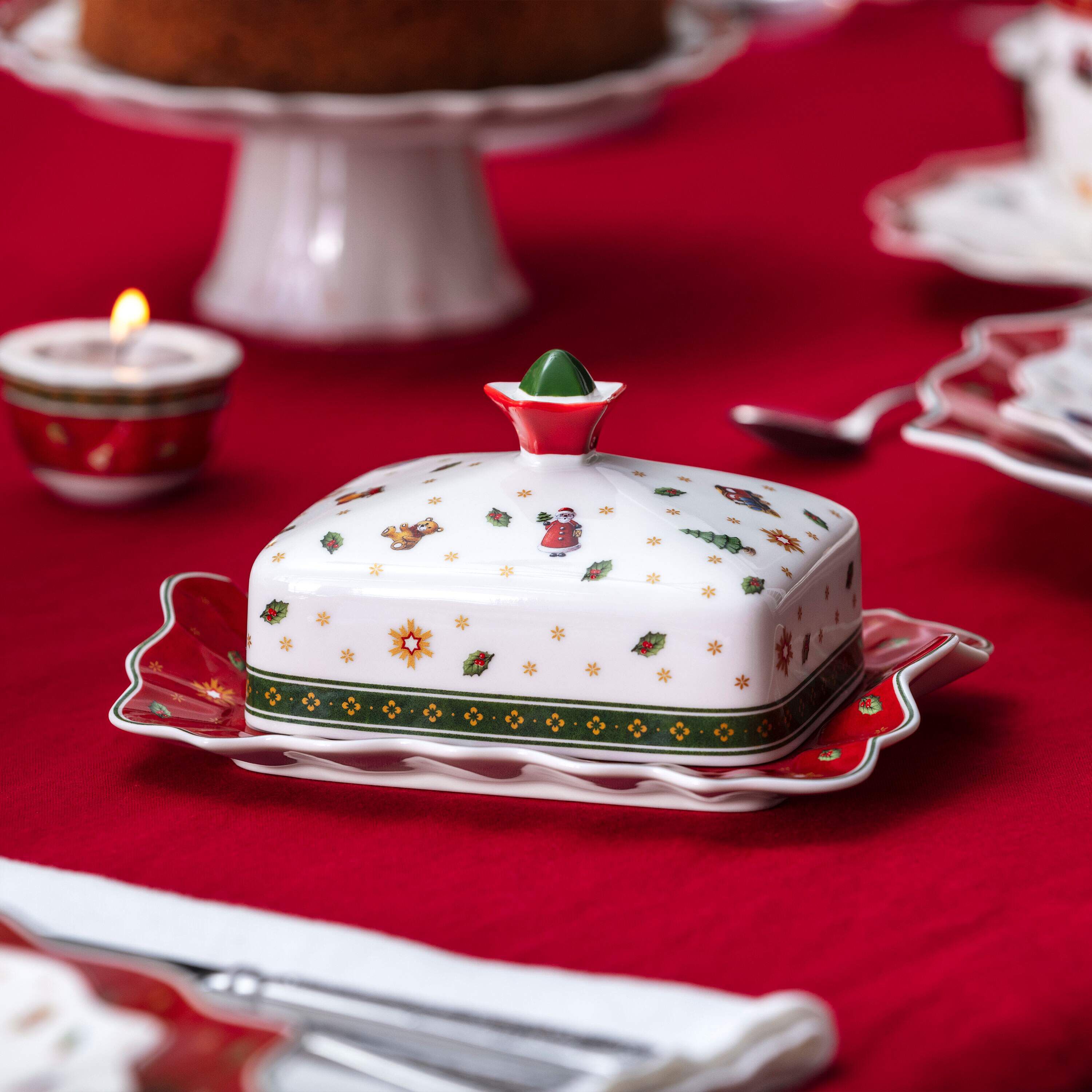 Toy's Delight Covered butter dish Multi-colored, Premium Porcelain