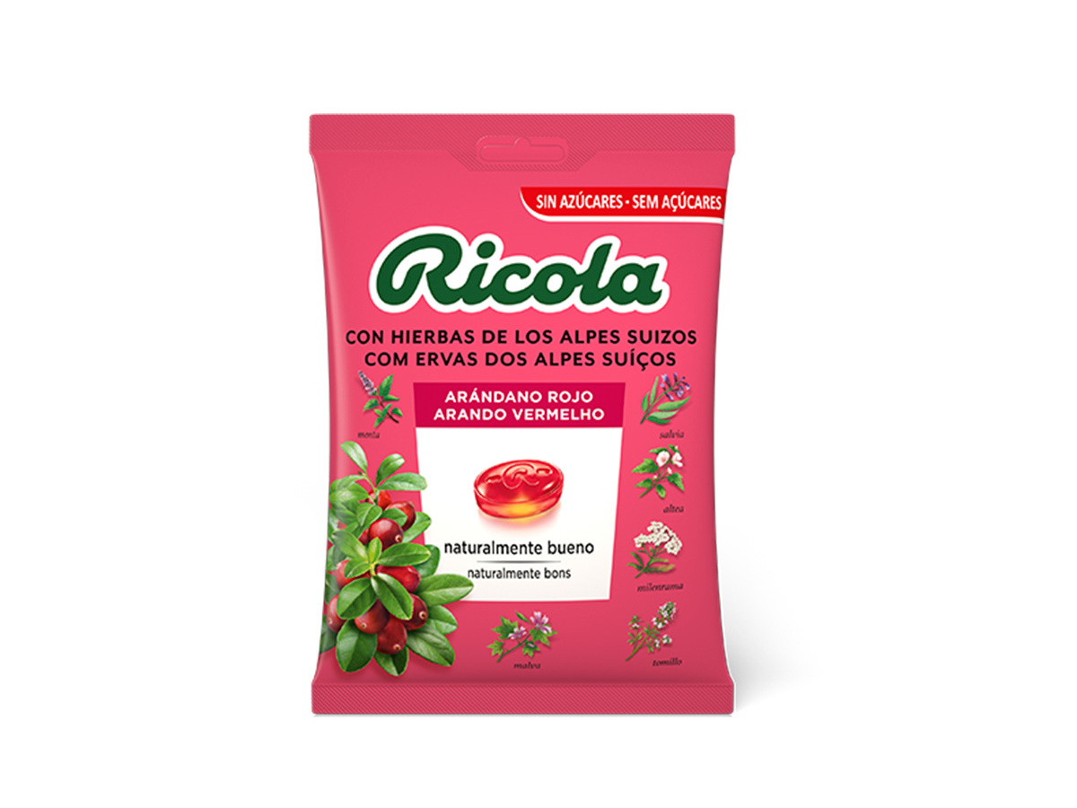 REBUÇADO SEM AÇUCAR RICOLA ARANDO VERMELHO 70G