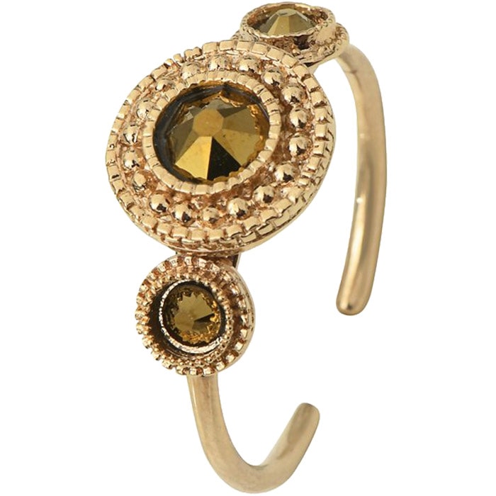 Bague Toi et Moi - Métal doré à l’or jaune & cristaux