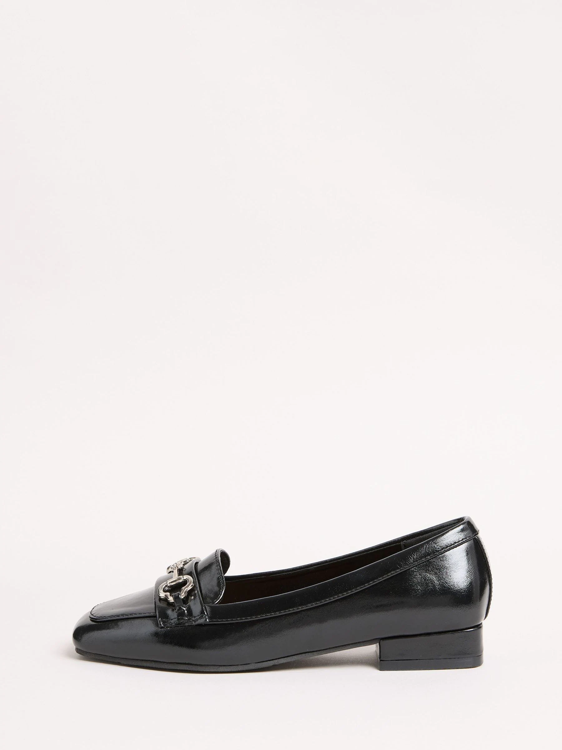Zwart - Friends Like These Snaffle Square Toe Low Block Heel Comfort Faux Leather Loafer Shoes