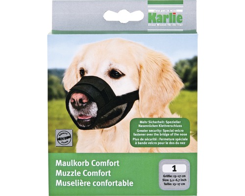 Karlie Comfort snuitband, zachte snuitband, maat S (35-48 cm), snuitomtrek ca. 16-20 cm, zwart