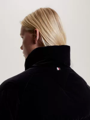 Jaqueta puffer de veludo moderna TH