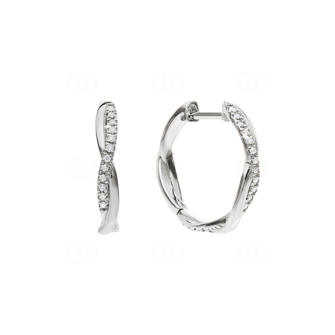 0.10 Karat Diamant-Kreolen 750/18 K Weissgold