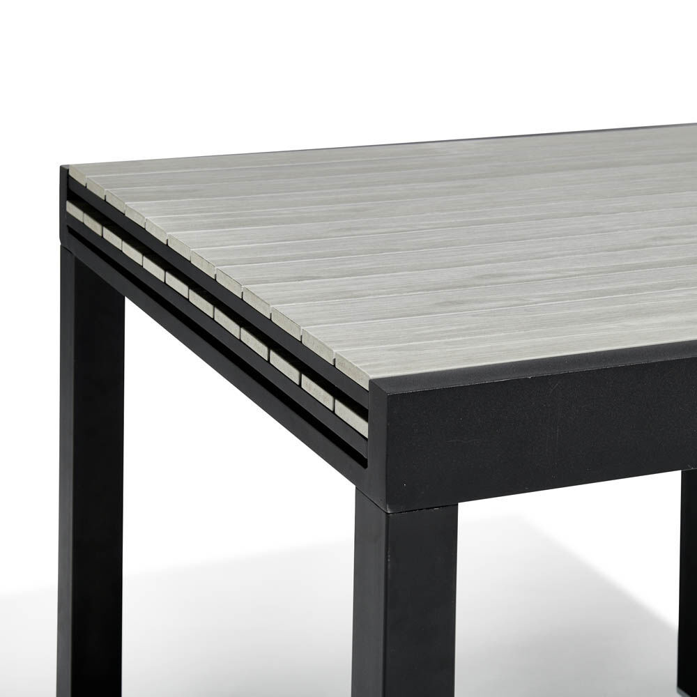 Table de jardin extensible Finland noir gris 4/8 personnes