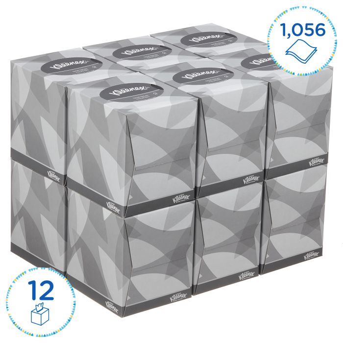 Kleenex 8834 12x88st 1056st Facial Tissues 2-laags kubus wit (8834)