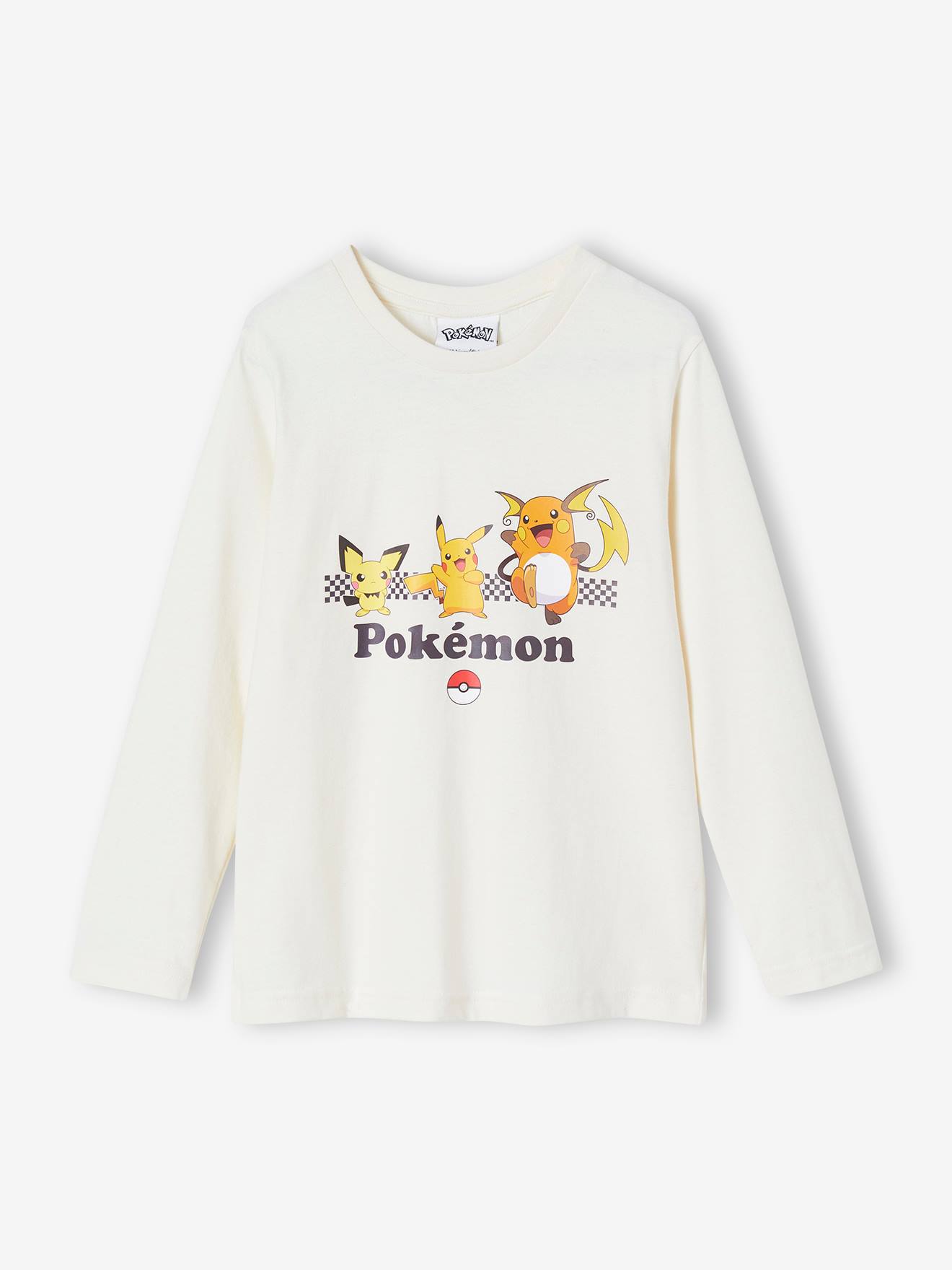 Camiseta de manga comprida Pokémon® para meninos, cor off-white