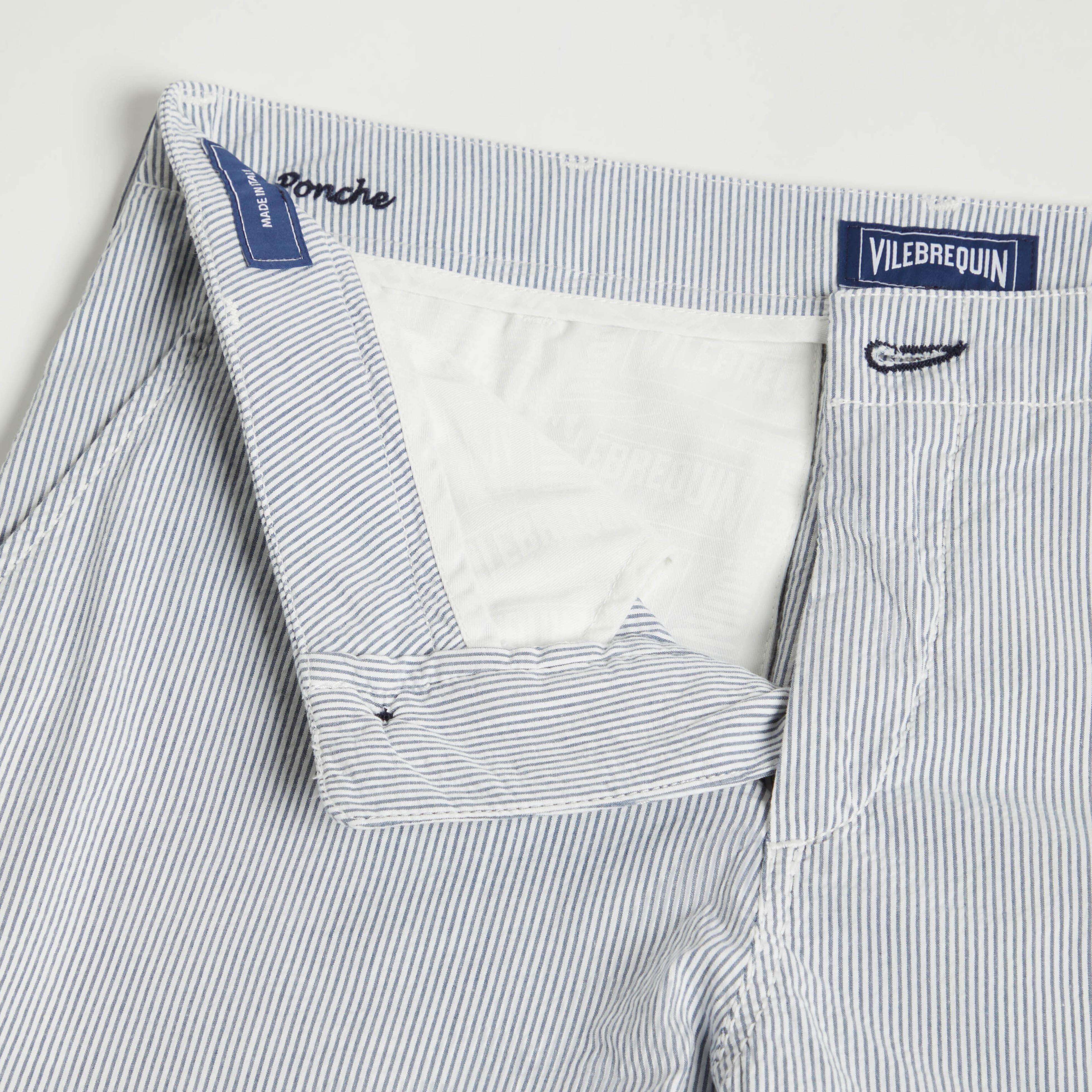 Bermuda en Coton Rayé Homme Seersucker