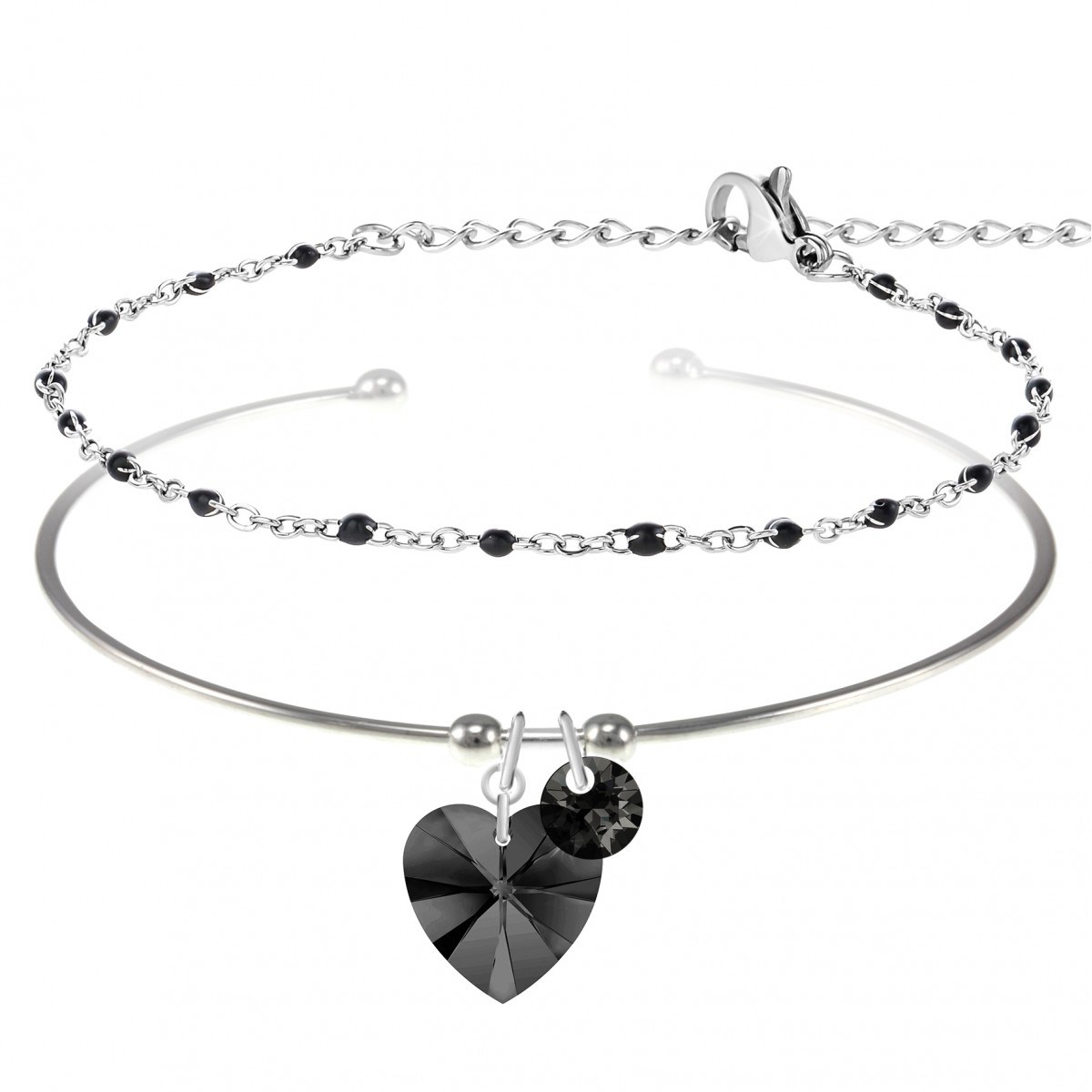 Lot de 2 bracelets SC Crystal ornés de Cristaux scintillants
