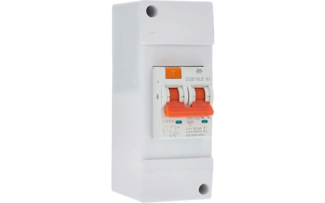 AS Schwabe Camping/Caravan Kombination FI Schutzschalter mit LS Sicherungsautomat 230 V / 16 A