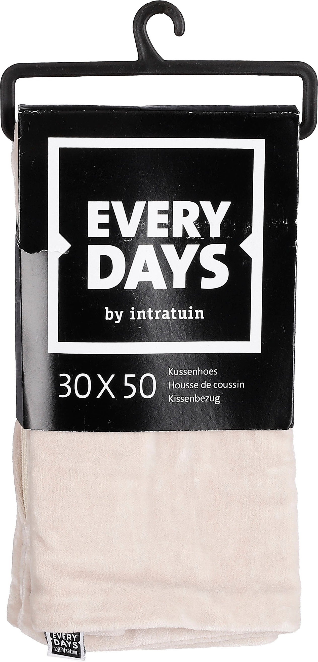Everydays kussenhoes Fluweel crème 30 x 50 cm