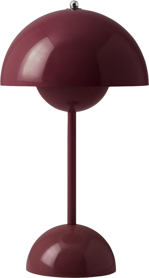&Tradition Flowerpot Portable Lamp VP9, Magnetic Charger Dark plum