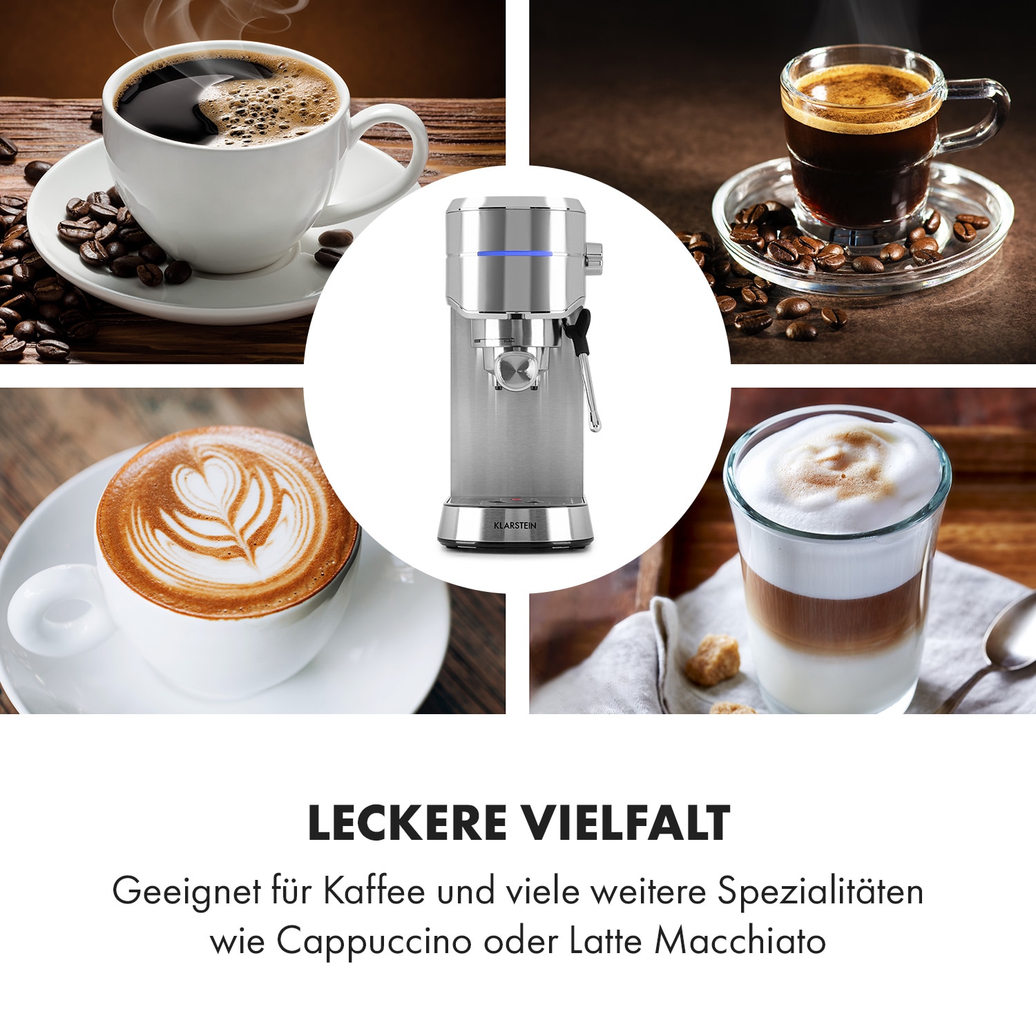 Futura Espressomaker 20 bar 1450 Watt 20 bar Wassertank: 1,25 Liter rostfreier Edelstahl Silber
