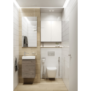 Atlantic Toiletmeubel Imani donker eik met witte wastafel