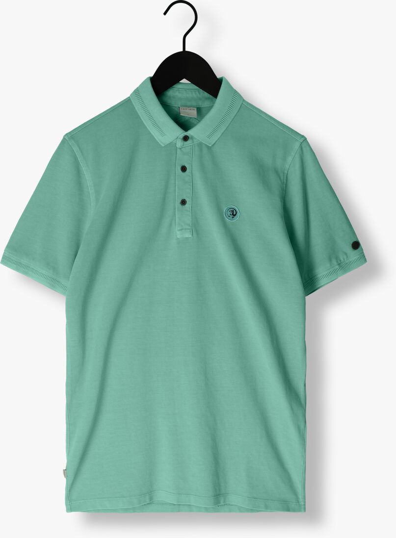 CAST IRON blauwe cast iron polo short sleeve polo cotton gd pique