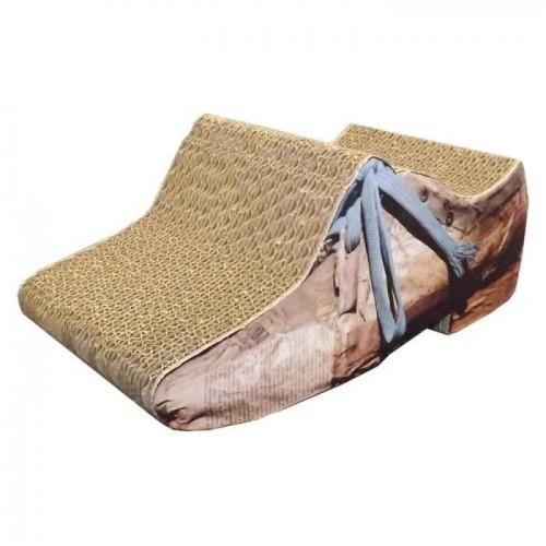 Arranhador em formato de sapato marrom da Pet Design para gatos.
