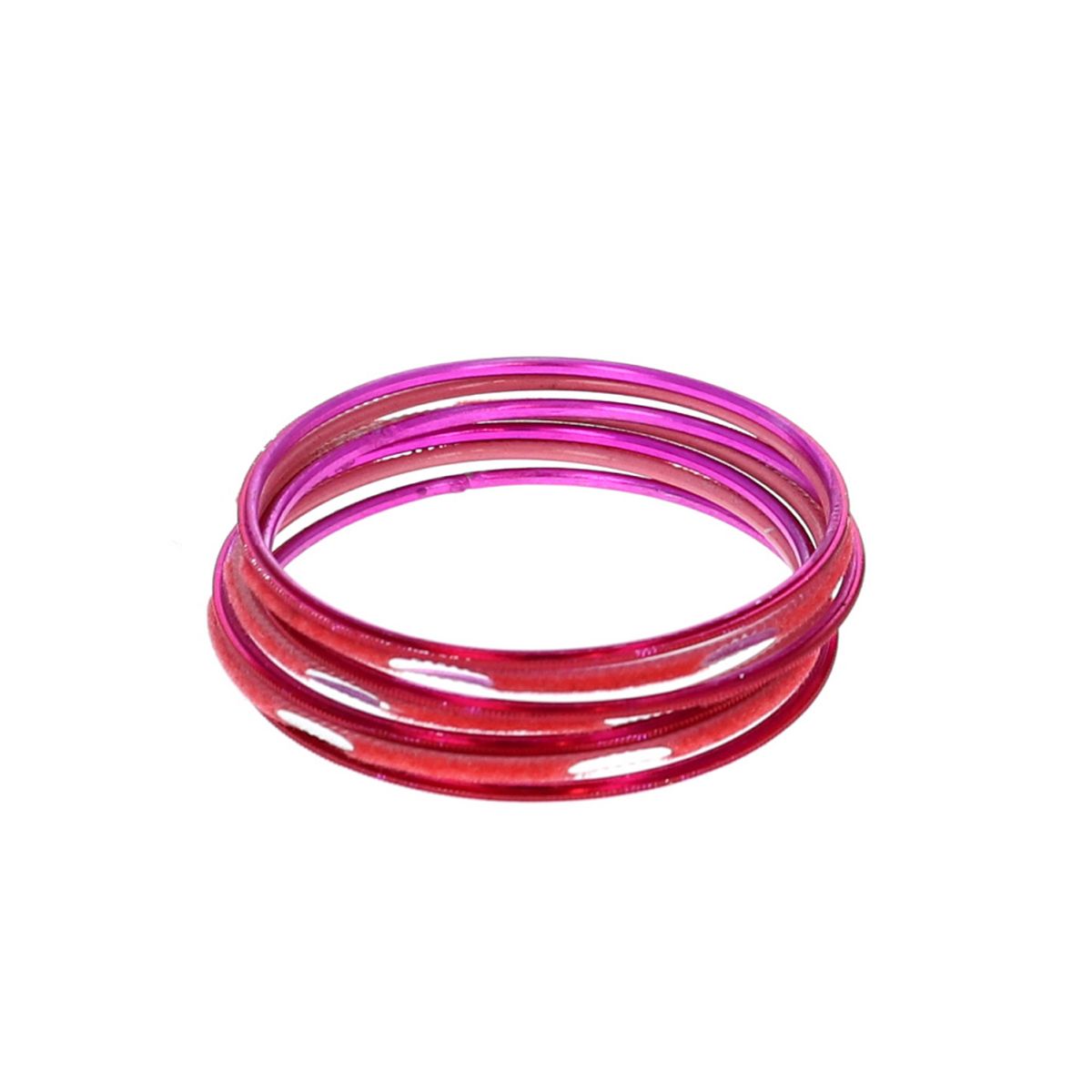 Lot de 6 bracelet en métal indien rose corail poinçon argent Pondie Chérie