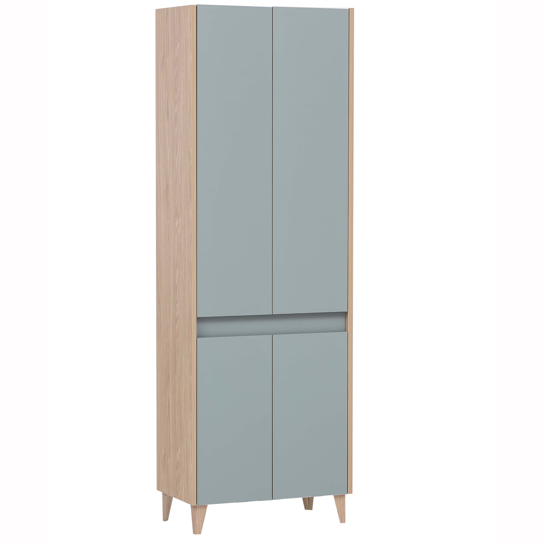 Hochschrank - taubenblau - Eiche hell - 56,9 cm