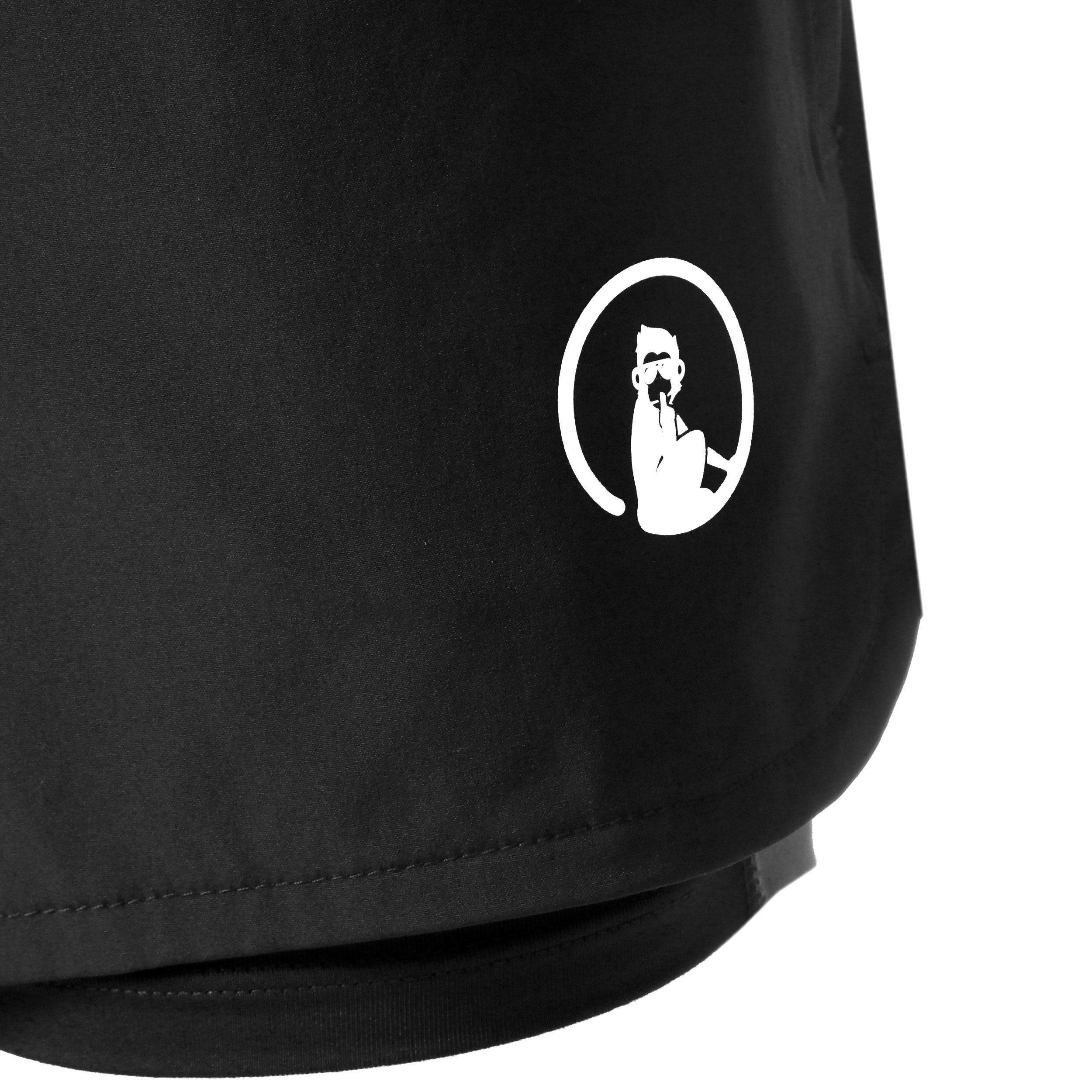 Quiet Please Match 2in1 Shorts Filles - Noir , Blanc