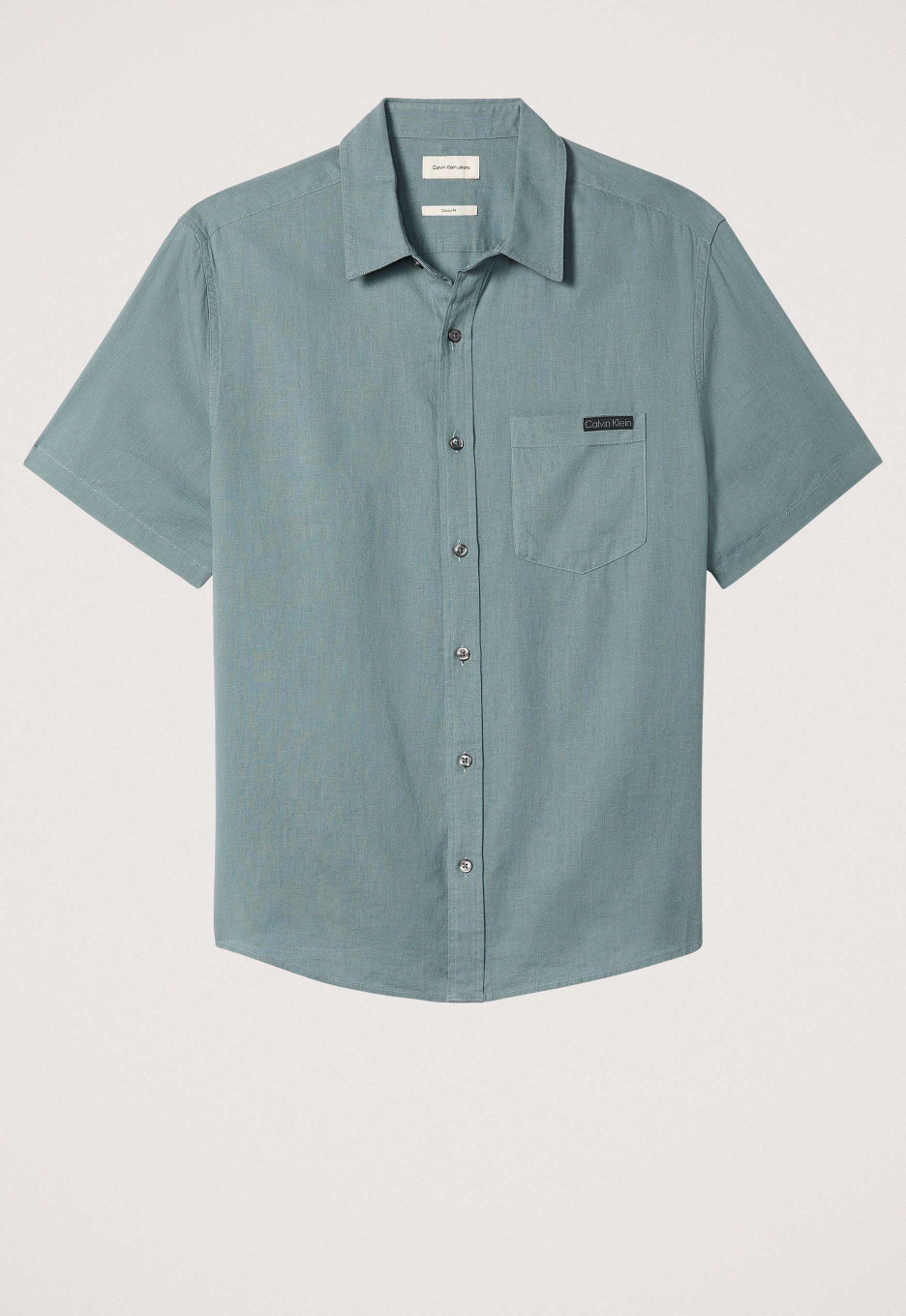 Calvin Klein Solid Casual Linen Overhemd