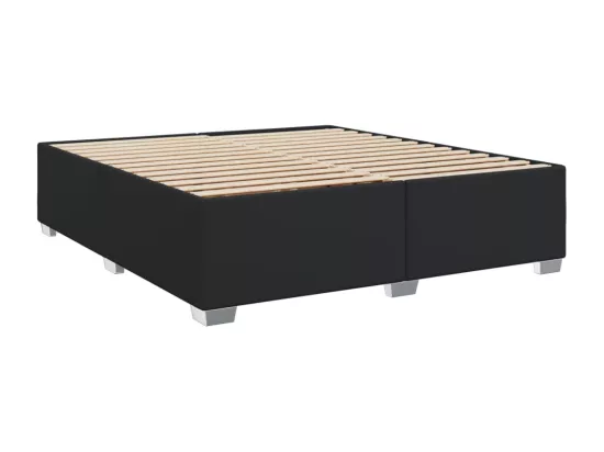 Sommier à lattes de lit avec matelas Noir 180x200 cm Similicuir