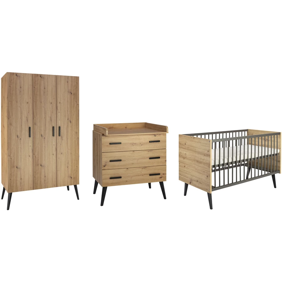 Schardt Kinderzimmer Set Morris Oak 3-türig