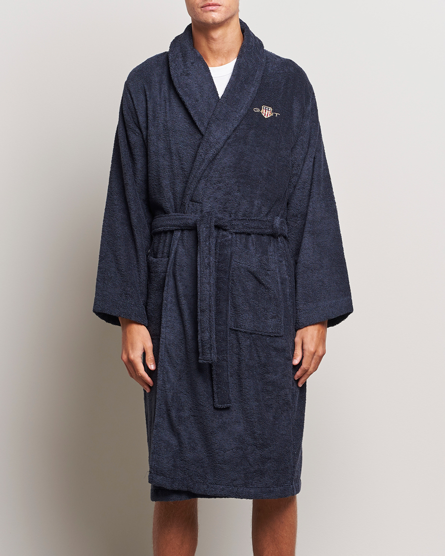 GANT Archive Shield Terry Robe Evening Blue