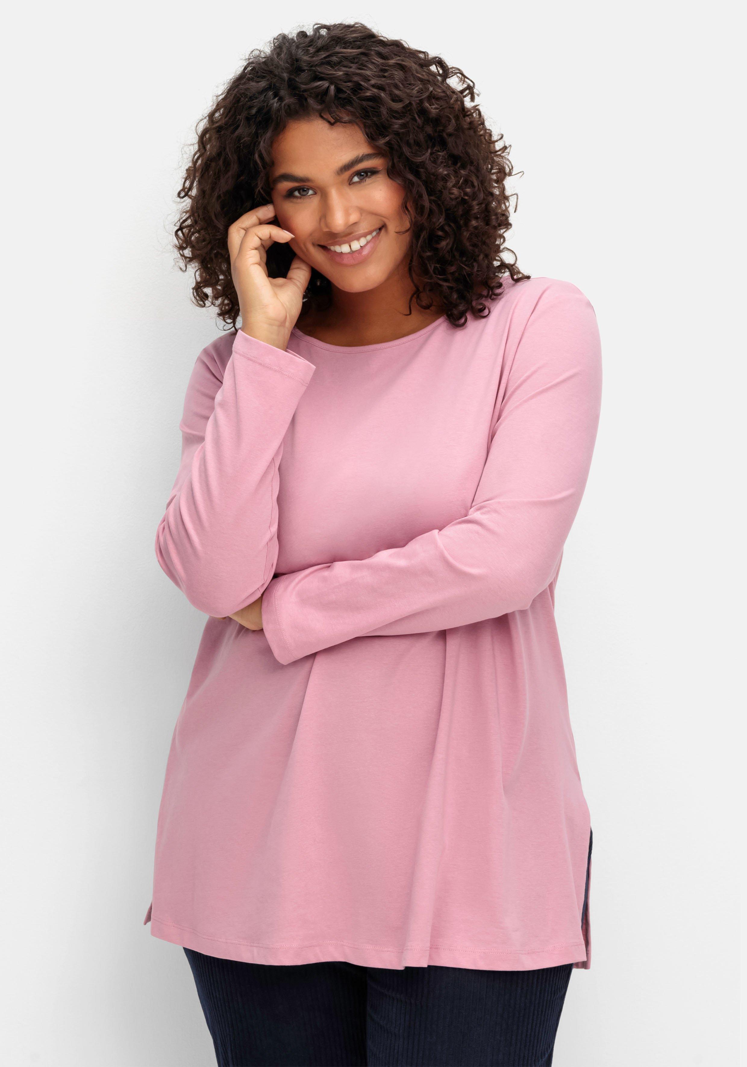 Longshirt mit hohen Seitenschlitzen