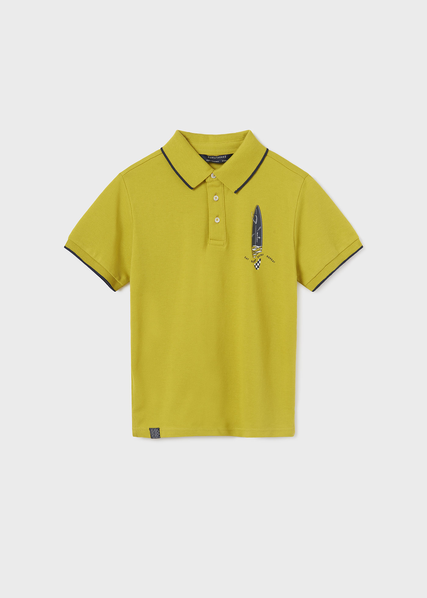 Camisa polo com estampa em algodão sustentável para meninos