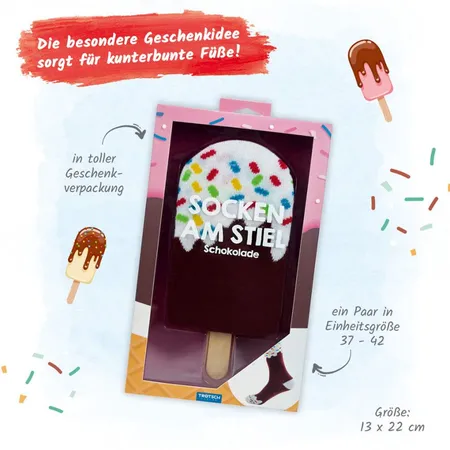 Trötsch Socken am Stiel, Schokolade, 37 - 42