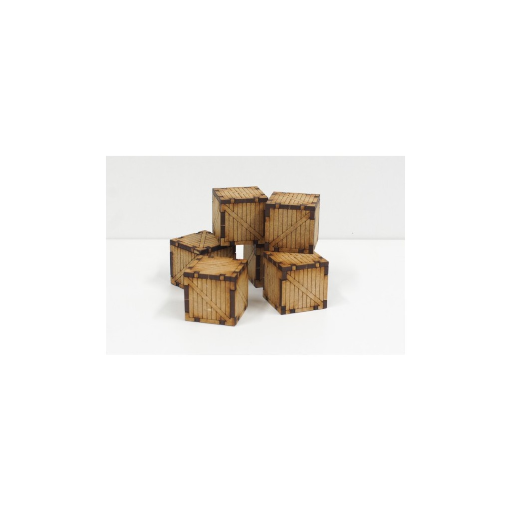6 Small Wooden Container