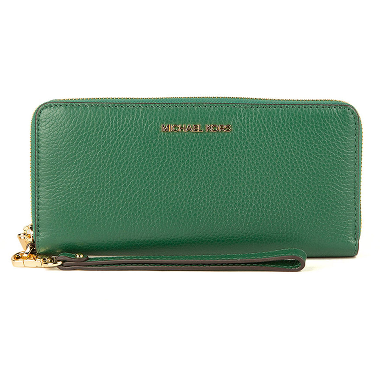 Michael Kors Portefeuille en Cuir continental Jet Set Travel vert - 21x10 cm