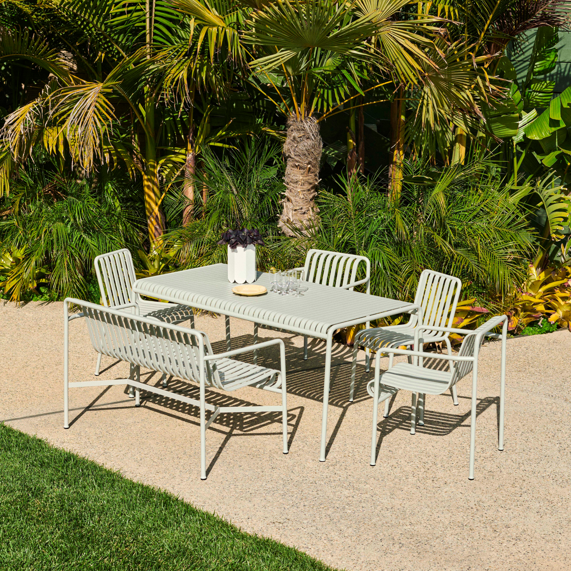 Tuinstoel Palissade Dining met armleuning sky grey