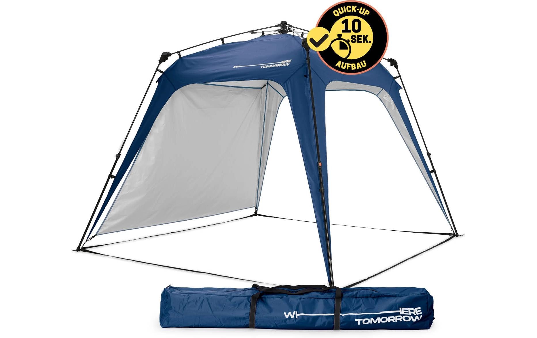 Pavillon Pop Up - Blau<br>Outdoor-Pavillon mit Seitenschutz