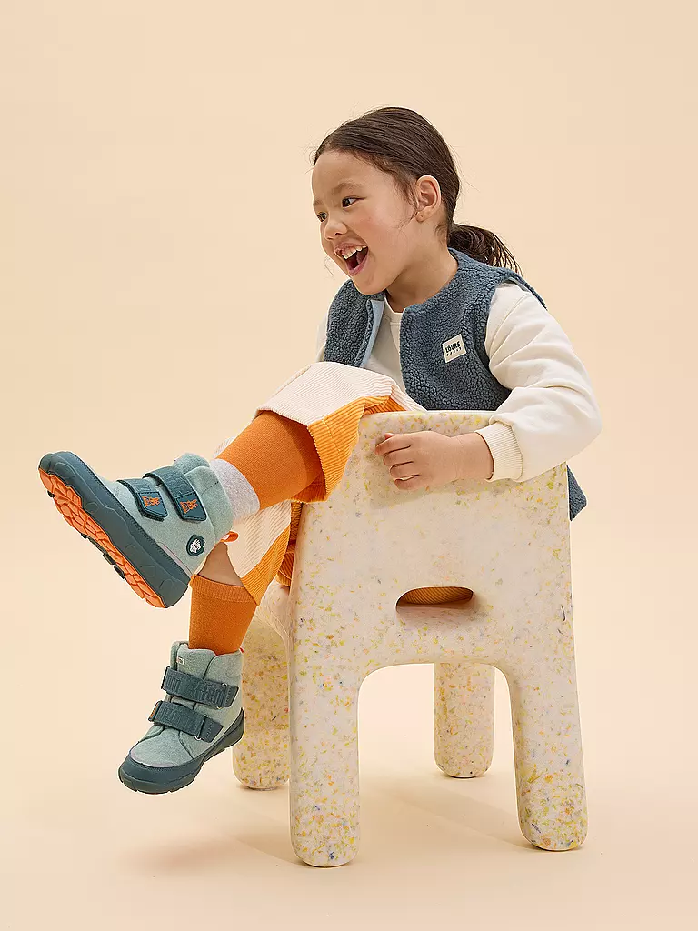 AFFENZAHN Kinder Winterstiefel WOLLE COMFY Hase hellblau