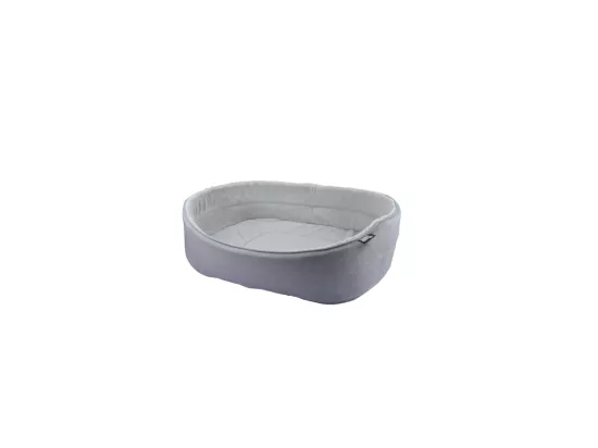 Panier ovale pour animaux avec intérieur aspect peluche - Gris - L 70 x l 53 cm - Gamme Newton