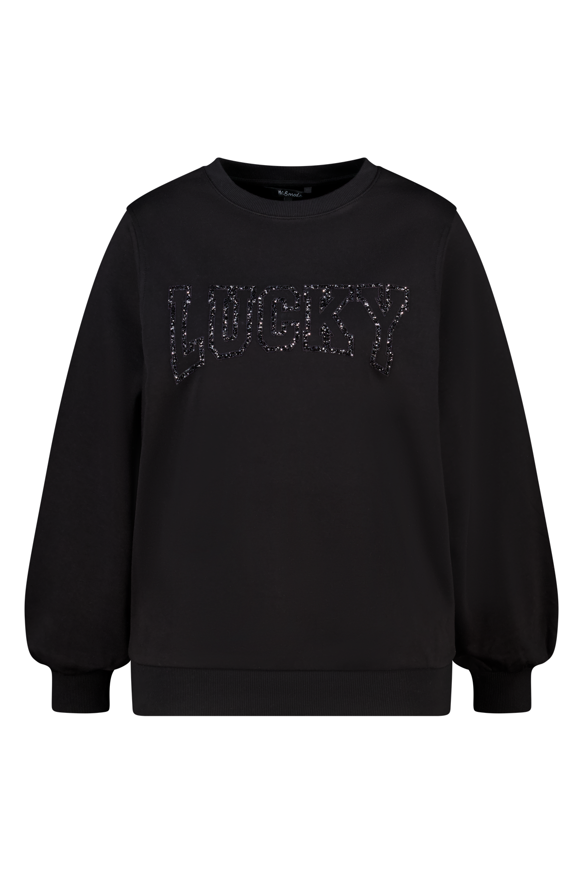 Sweater met glitter tekst Zwart