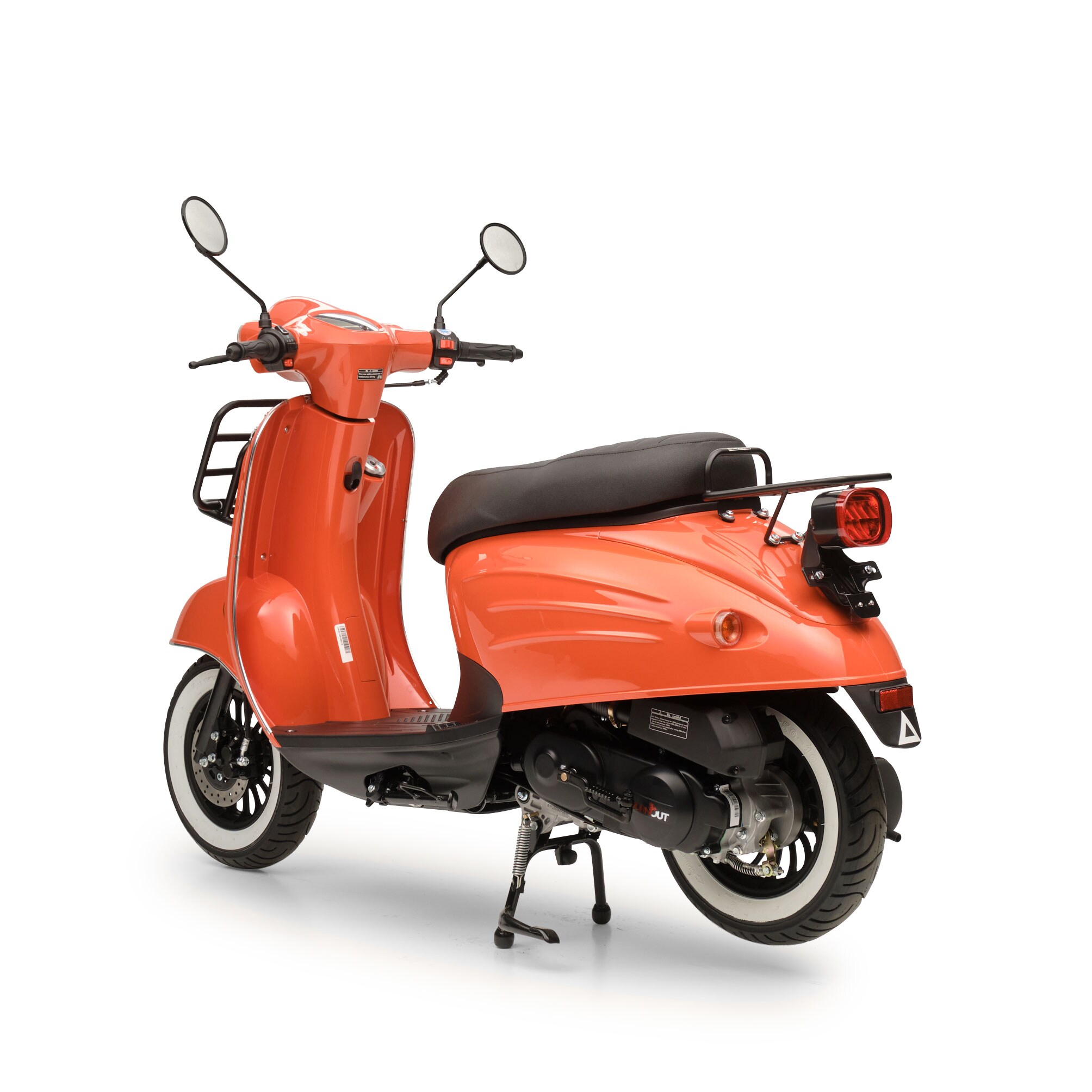 Motorroller Retro Luna Feuerrot 50ccm 45 kmh Moped Scooter