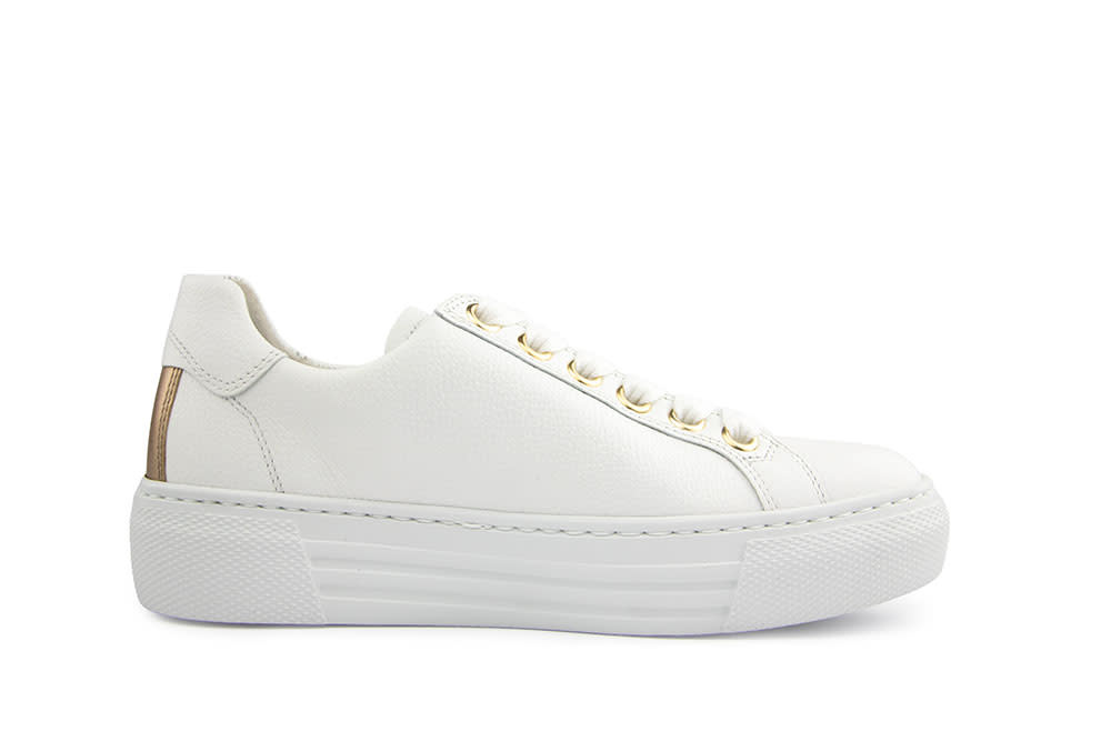 Gabor Sneaker Weiss Platino Cervo Metal